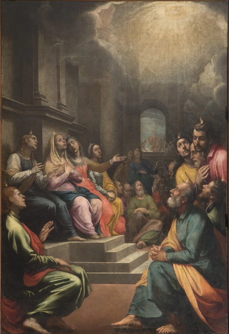 Discesa dello Spirito Santo sugli apostoli e la Madonna raccolti in preghiera